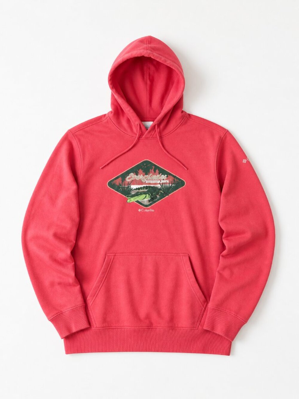 Columbia Hoodie Unisex Pullover Coral Graphic Logo Outdoor Sweatshirt Large